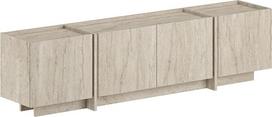 Modernus televizoriaus stovas Travertino spalva 180 x 46 x 35 cm | 100 % melaminu dengtos medžio drožlių plokštės 18 mm storio | švelniai užsidarantys vyriai Stilingas dizainas svetainėms ir pramogų erdvėms