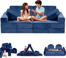 Modulinė žaidimų sofa vaikams 12 dalių - CPC sertifikuota, keičiama vaikiška sofa, skalbiama skalbimo mašinoje vaikiška sofa, patvarios putų grindų pagalvėlės vaikams, idealiai tinka miegamajam