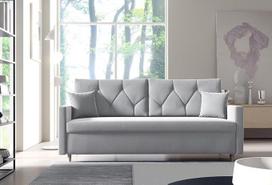 MOEBELPAKET TRIVIO K11 sofa-lova 3 sėdimųjų vietų, su miego funkcija, 217 cm pločio, UV spinduliams atsparus "Kronos Premium" audinys, su laikymo vieta, spalva: Šviesiai pilka
