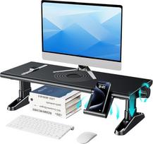Monitoriaus stovas, reguliuojamo aukščio monitoriaus pakėlėjas, stalinis monitoriaus stovas su mobiliojo telefono laikikliu, ergonomiškas stalinis ekrano pakėlėjas, skirtas kompiuteriams, nešiojamiesiems kompiuteriams, asmeniniams kompiuteriams, televizor