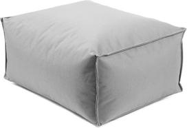 mokebo® Lauko pufas arba taburetė 60 x 45 cm balkonui ir sodui "The Resting Pensioner" Kvadratinė grindų pagalvėlė, kubas, kojų pagalvėlė ir staliukas su EPS karoliukų užpildu, pilka