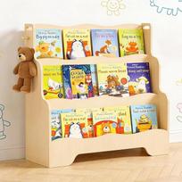Montessori vaikų knygų spinta su 3 lentynomis Vaikų kambario žaislų laikymo knygų rėmelis (natūralaus medžio spalva)