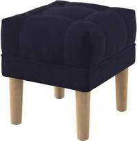 Mygtukais paminkštintas suoliukas taburetė "Ottoman" lovos taburetė Suapvalintos kojos 40 cm pločio "Majestic Velvet" tamsiai margas audinys (lengvai valomas) Mėlyna