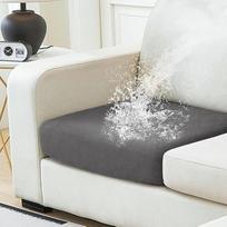 NAISI Neperšlampami sofos pagalvėlės užvalkalai storas aksomo audinys skalbiamas sofos užvalkalai 1 vnt. viengubas sofos užvalkalas su elastingu dugnu (1 vnt. sėdynės pagalvėlei arba atlošui, pilka)