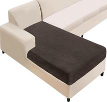 NAISI Sekcinės sofos dangtelis Velveto atskiras šezlongas dangtelis Minkštas įtempiamas sofos dangtelis kairiajam/dešiniajam šezlongui (Chaise Longue, rudas)