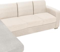 NAISI Velvet Couch Cushion Covers, Stretch Sofa Sėdynės dangteliai arba atlošo dangteliai, Minkšti Custom Couch dangteliai sekcinės sofos (3 dalys 3 vietų pagalvėlė, smėlio spalvos)