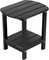NALONE Adirondack šoninis stalas 16,5 colio lauko šoninis stalas HDPE plastikinis dvigubas Adirondack mažas stalas terasai (juodas)