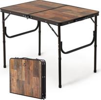 Naturehike Campingtisch Groß Klapptisch höhenverstellbar MDF Tisch mit Tragetasche für Outdoor Camping, Garten, Reisen, Multifunktionstisch 90 × 60 × 37 cm - Großer Retro