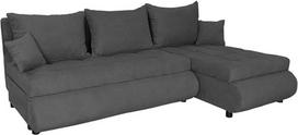 NELA kampinė sofa su miego funkcija ir lovos dėže, sofa su 3 sėdimomis vietomis ir tvirtu užvalkalu, L formos universali sofa-lova, moderni sofa, 199 x 143 x 80 cm (Premium audinys, grafito spalvos)