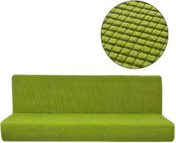 Neperšlampamas sofos dangtelis Armless elastingas storas patogus audinys Slipcover sofos lova Armless sofos dangtelis vienspalvis 150-190 cm žalias