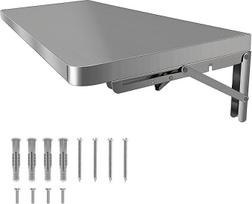 Nerūdijančio plieno sieninis stalas, storas sieninis stalas, virtuvės lentyna, skalbykla, sulankstomas dizainas, 0,8 mm šlifuotas nerūdijantis plienas, sulankstomas stalviršis iš nerūdijančio plieno, 120 x 40 cm
