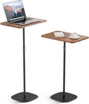 Nešiojamasis nešiojamojo kompiuterio grindų stovas, lovos stalas, sofos stalas su reguliuojamu aukščiu 18"~48", plonas medinis stalas, stovintis stalas, mobilus podiumas namams, biurui, mokyklai, juodas