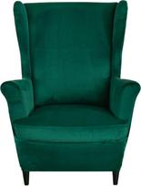 NILUOH Wingback kėdžių apmušalai, stori koralų aksomo sparnų kėdžių apmušalai, sofos apmušalai, sparnų kėdžių apmušalai, svetainės baldų apsauga, šilta žiemą, tamsiai žalia
