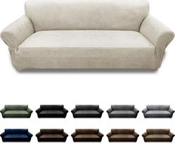 Odinis sofos užvalkalas 3 vietų sofos užvalkalas 1 dalies sofos užvalkalas Įtempiamas baldų apsauginis užvalkalas su elastingu dugnu ir kišenėmis (sofa, dramblio kaulo spalvos)