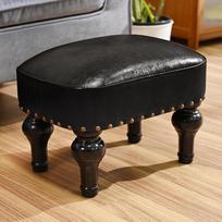 Odinis pėdkelnis Rustic Footstool Osmanų sėdynė Medinis pėdkelnis Stačiakampis pėdkelnis Mažas pėdkelnis miegamajam Svetainė Biuras Prieškambaris (juodas)