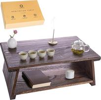ODOXIA Grindų stalas arbatos ritualams | Altoriaus stalas | Japoniškas grindų stalas "Chabudai" stilius | Žemas stalas sėdėjimui ant grindų | Meditacijos stalas | Stabilus ir sulankstomas