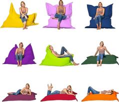Originalus "Bean Bag" - vidaus ir lauko - 2-in-1 funkcija - atpalaiduojančioms akimirkoms - milžiniška sėdimoji pagalvė vaikams ir suaugusiesiems - EPS karoliukų užpildas (raudonas, vidaus ir lauko 100 x 145 cm)