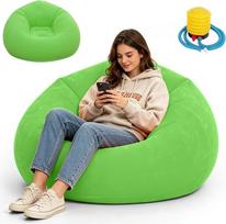 Oro sofa "Lazy", "Bean Bag", pripučiama sofa, pripučiama kėdė, skalbiama, svetainės kėdė, miegamojo pupelių maišas, labai minkšta (žalia)