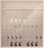 Pakabinama vitrina Stiklo medinė vitrina Pakabinama 50 x 78 x 9,4 cm Vitrina su stiklinėmis durimis Kolekcionieriaus vitrina Medinė vitrina 7 lygių vitrina Multiplex
