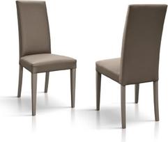 PAZZO DESIGN Andrea id_1922 Taupe 2 kėdžių rinkinys Dirbtinės odos kėdės Medinės kojos Virtuvės valgomojo kėdė