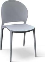 PAZZO DESIGN Stefania id_1996 4 pilkų polipropileno kėdžių rinkinys Virtuvės kėdės Valgomojo kambario kėdės Sodo kėdės sukraunamos viena ant kitos