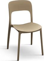 PAZZO DESIGN Luana Id_1954 4 kėdžių komplektas Polipropileno Taupe sukraunamos modernios kėdės, skirtos naudoti patalpose ir lauke