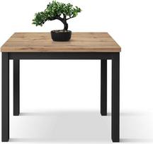 PAZZO DESIGN Giuliano id_2141 Išskleidžiamas stalas, kaimiškas ąžuolas, juodas pagrindas 90 x 90 x 76,5 cm
