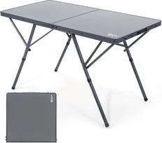 Portal Camping Table Foldable 120 x 60 cm Extra Large Table Top Aluminium Height Adjustable Folding Table for 4-6 People Camping Folding Folding Table Idealiai tinka piknikui, sodui, balkonui, vakarėliui
