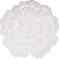 PVC gėlių padėkliukai, 4 nuvalomų rožės žiedlapio formos padėkliukų rinkinys, virtuvės padėkliukai valgomojo stalui, 38 x 38 cm, baltai sidabrinės spalvos