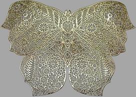 PVC kilimėliai, 4 vnt., metaliniai, drugelio formos, karščiui atsparūs kilimėliai, modernūs, kilimėliai virtuvei, namams, valgomojo stalui, restoranui, 45 x 33 cm, aukso spalvos