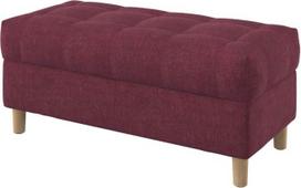 Rafinuotas minkštas suoliukas taburetė Sėdimoji vieta lovos taburetė Osmanas su laikymo vieta, suapvalintomis kojomis, 100 cm pločio, "Softi Cherry" audinys (nepraleidžiantis vandens), raudonos spalvos