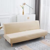 Rankų be rankų Futon sofos lovos dangtelis - didelis tempimo minkštas aksomas sulankstomos sofos sėdynės dangteliai Rankų be rankų sofos lova Slipcover sofos sofos apsauga tinka 2-3 vietų sulankstoma sofa smėlio spalvos geltona