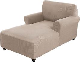 Rankų šezlongas Lounge kėdė Stretch Sofa Slipcover gyvenamasis kambarys Dviguba rankų Lounge kėdė Baldų apsauga miegamojo skalbimo mašina (Khaki)