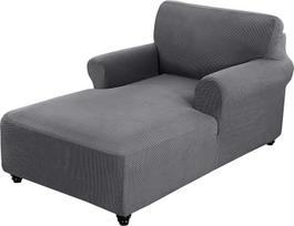 Rankų šezlongas Lounge kėdė Stretch Sofa Slipcover gyvenamajam kambariui Dviguba rankų Lounge kėdė Baldų apsauga miegamajame Mašinų skalbimo mašina (pilka)