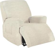 Recliner apima Stretch Cover už Recliner Sofa Slipcovers Striped Jacquard Couch apima Baldų apsauga apima augintiniai vaikams Geras pasirinkimas visiems sezonams smėlio spalvos