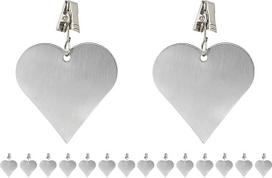 Relaxdays 8er Set Tischdeckenbeschwerer, Tischtuchhalter zum Beschweren, Herz, In- & Outdoor, Edelstahl, Silber (Packung mit 2)