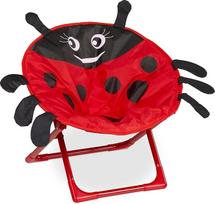 Relaxdays Moonchair Vaikiška sulankstoma kėdutė Ladybird H x W x D 47 x 50 x 48 cm Vaikiška kėdutė Lauko ir vidaus kėdutė Vaikiškas fotelis Raudona
