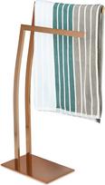 Relaxdays WIMEDO kampinis rankšluosčių stovas, dydis: 80 x 32 x 20 cm Nerūdijančio plieno laisvai pastatomas rankšluosčių stovas su 2 bėgeliais, varinis