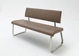 Robas Lund Valgomojo suolas su atlošu Dirbtinės odos suolas Maksimali apkrova 280 kg Virtuvės suolas Cappuccino