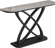 Rustic Entrance Console Table Siauras sofos stalas su lentynomis Dekoratyvinis svetainės stalas Juodas 140 x 30 cm Stilinga konsolė įėjimui ir prieškambariui