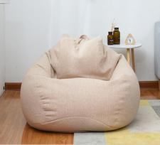 S/M/L Tingus sofos dangtis Kėdės be užpildo Lininis audinys Lounger Seat Bean Bag Pouf Couch Tatami Gyvenamasis kambarys baldų dangtis