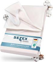 SETEX Molton čiužinio apsauga 200 x 220 cm natūralios spalvos - čiužinio užvalkalas lovos čiužiniams 15-22 cm aukščio - fiksuotas prigludęs čiužinio užvalkalas su kampų gumelėmis - standartas 100 pagal Oeko-Tex