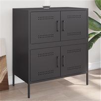 Sideboard saugojimo spinta Šoninė spinta Bufetinė spinta gyvenamajam kambariui Miegamasis arba virtuvė Metalinis rėmas Daugiafunkcinė spinta Pramoninis stilius Juoda 68 x 39 x 79 cm