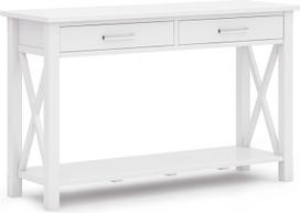 SIMPLIHOME medžio masyvo virtuvės stalas 47" pločio šiuolaikinis konsolinis sofos stalas baltas