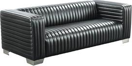 SIT-Möbel 6012-11 3-vietė sofa dirbtinės odos "Hevea" kojos juoda sofa 222 x 90 x 72 cm