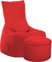 SITTING POINT only by MAGMA Scuba Swing Bean Bag Set with Stool Red