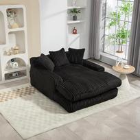 Šiuolaikinė laidinė sofa lova "Debesis" su 3 minkštomis pagalvėlėmis, patogi vienos sėdynės grindų sofa svetainei, namų biurui (juoda)