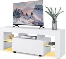 Šiuolaikinis TV spintelės pramogų stendas su LED juostelės nuotolinio valdymo pulteliu Namų dekoras