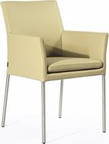 SIX "Ricco" odinis fotelis kaulo oda Mocha Light Visitor Chair