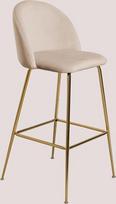 SKLUM Kana Design 75 cm aksominė Kana Design taburetė, aukso spalvos, taupė